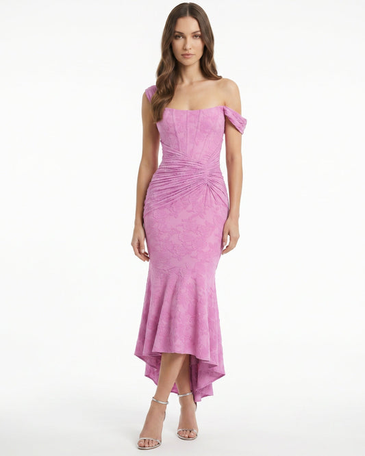 Fishbone Pleated Sleeveless Polyamide Dress with Defined Waist