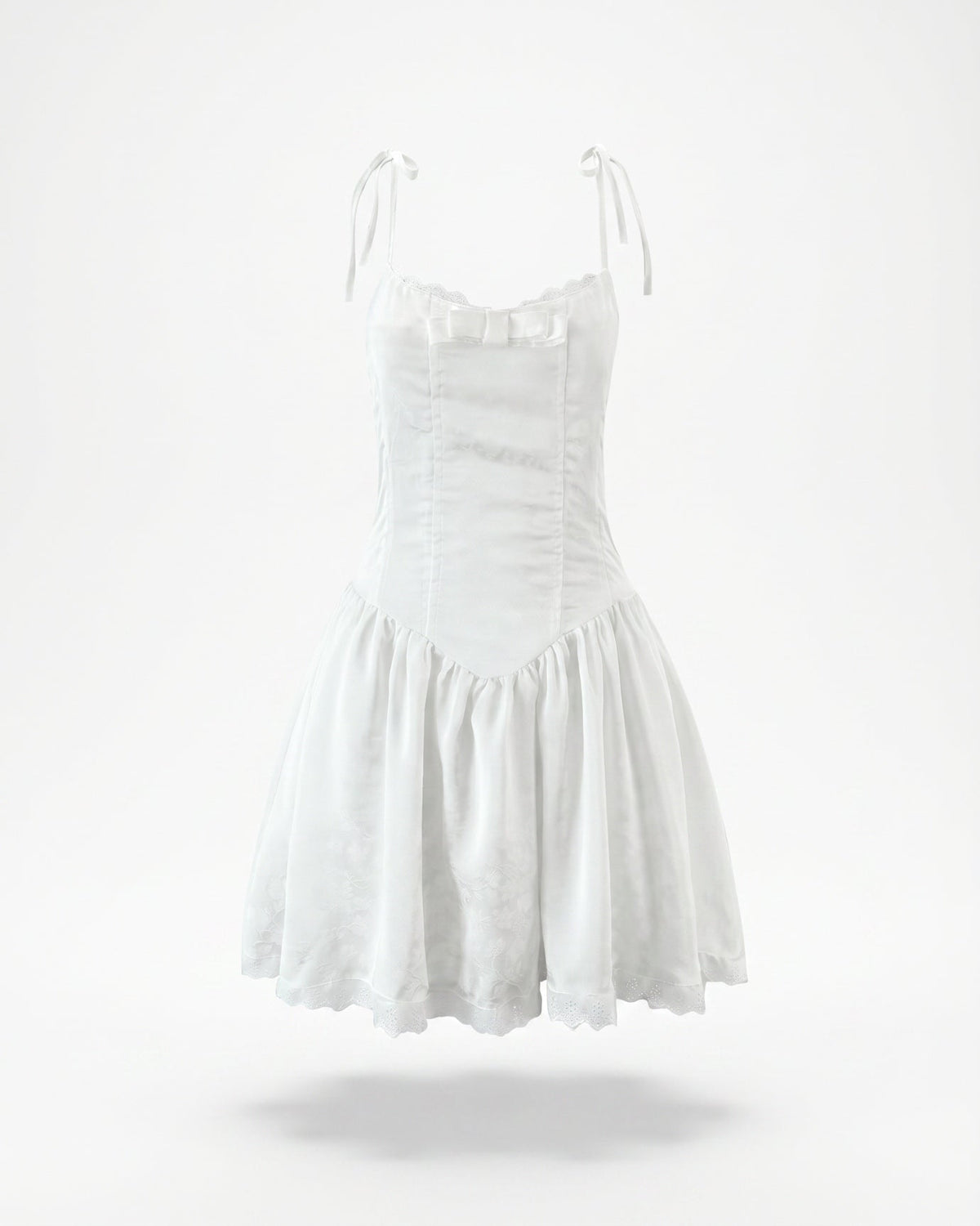 Sweet Princess Stretch Mini Dress with Delicate Detailing – view 7