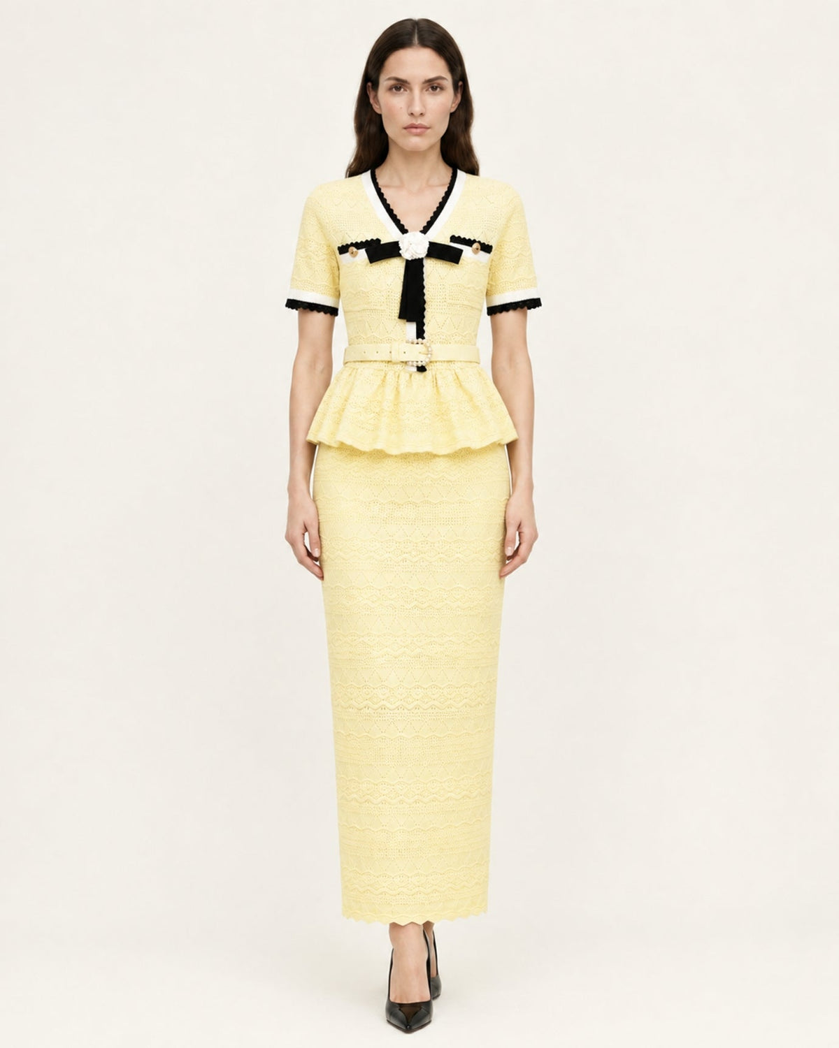 Diva Slim Fit Crew Neck Knit Top and Skirt Two-Piece Set – view 7