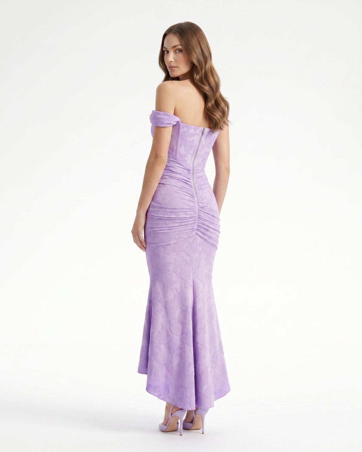 Fishbone Pleated Sleeveless Polyamide Dress with Defined Waist – view 6