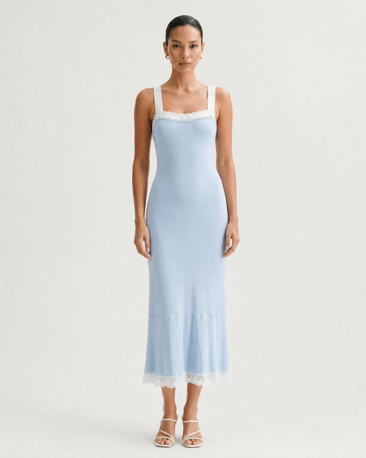 Rhinestone Embellished Short Sleeve Knit Midi Dress – view 12