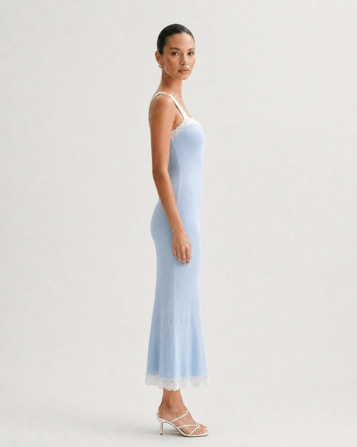 Rhinestone Embellished Short Sleeve Knit Midi Dress – view 13