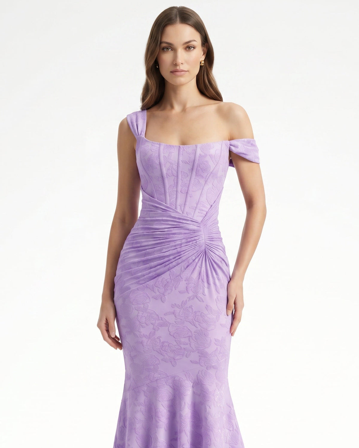 Fishbone Pleated Sleeveless Polyamide Dress with Defined Waist – view 7