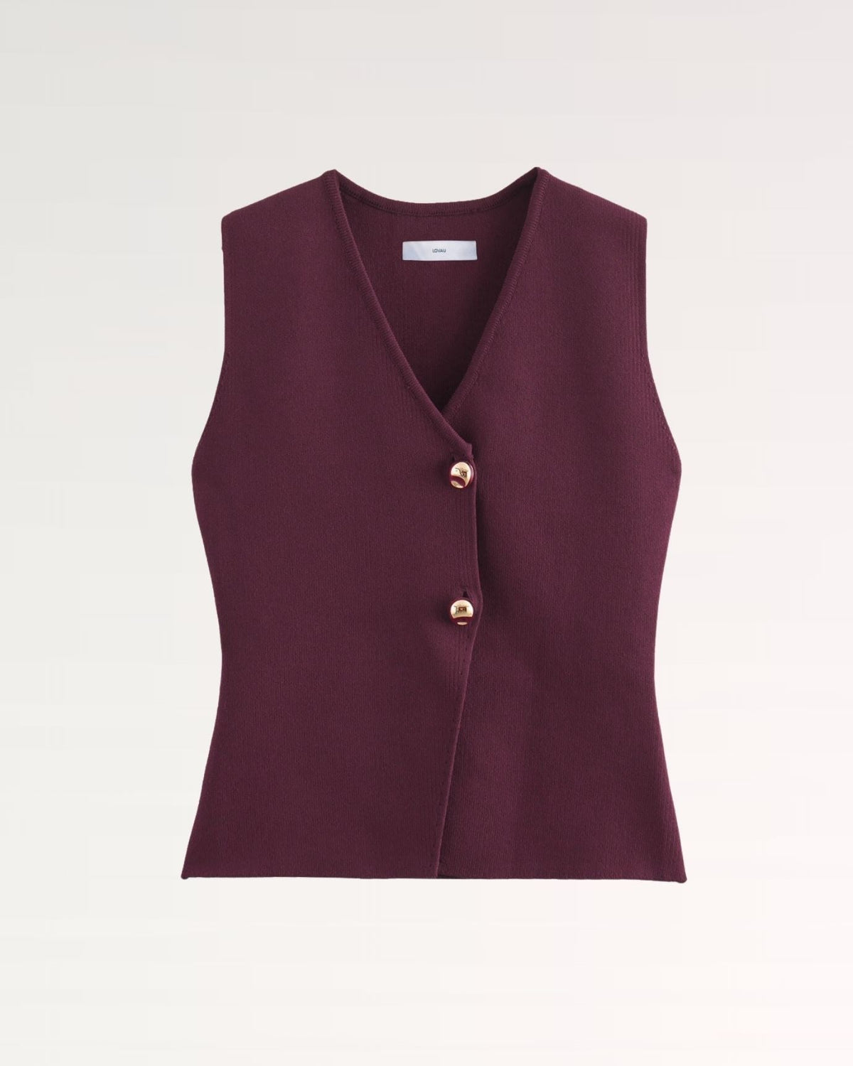 Marbella Fitted Lightweight Knitted Vest Top with Ribbed Hem – view 2