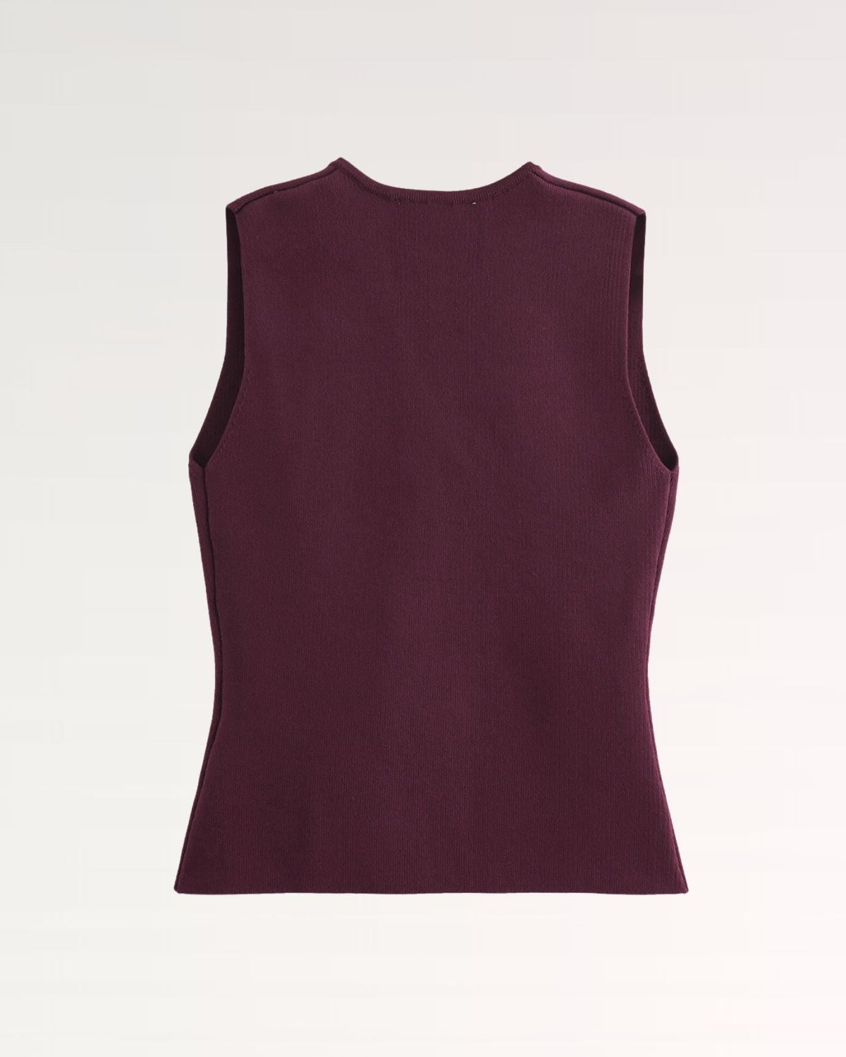 Marbella Fitted Lightweight Knitted Vest Top with Ribbed Hem