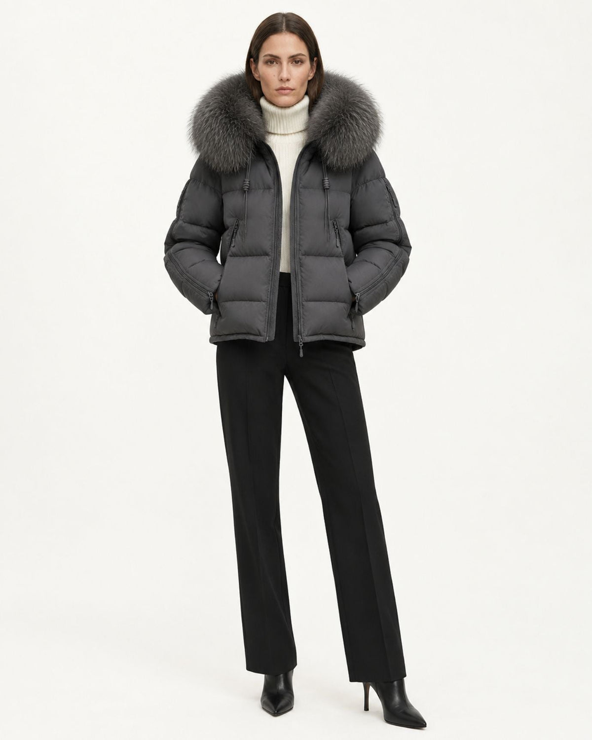 Hooded Duck Down Puffer Coat – view 5