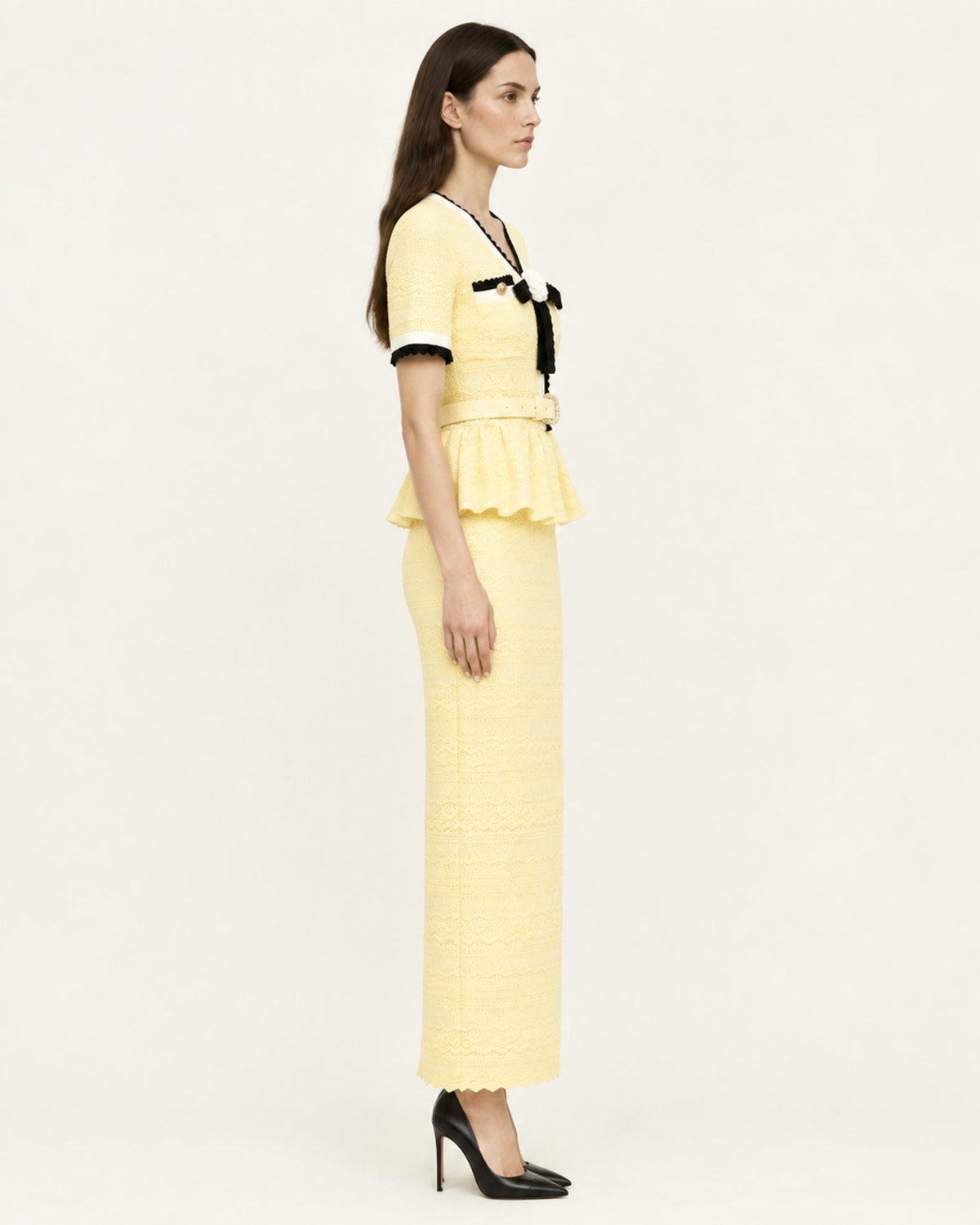 Diva Slim Fit Crew Neck Knit Top and Skirt Two-Piece Set – view 9