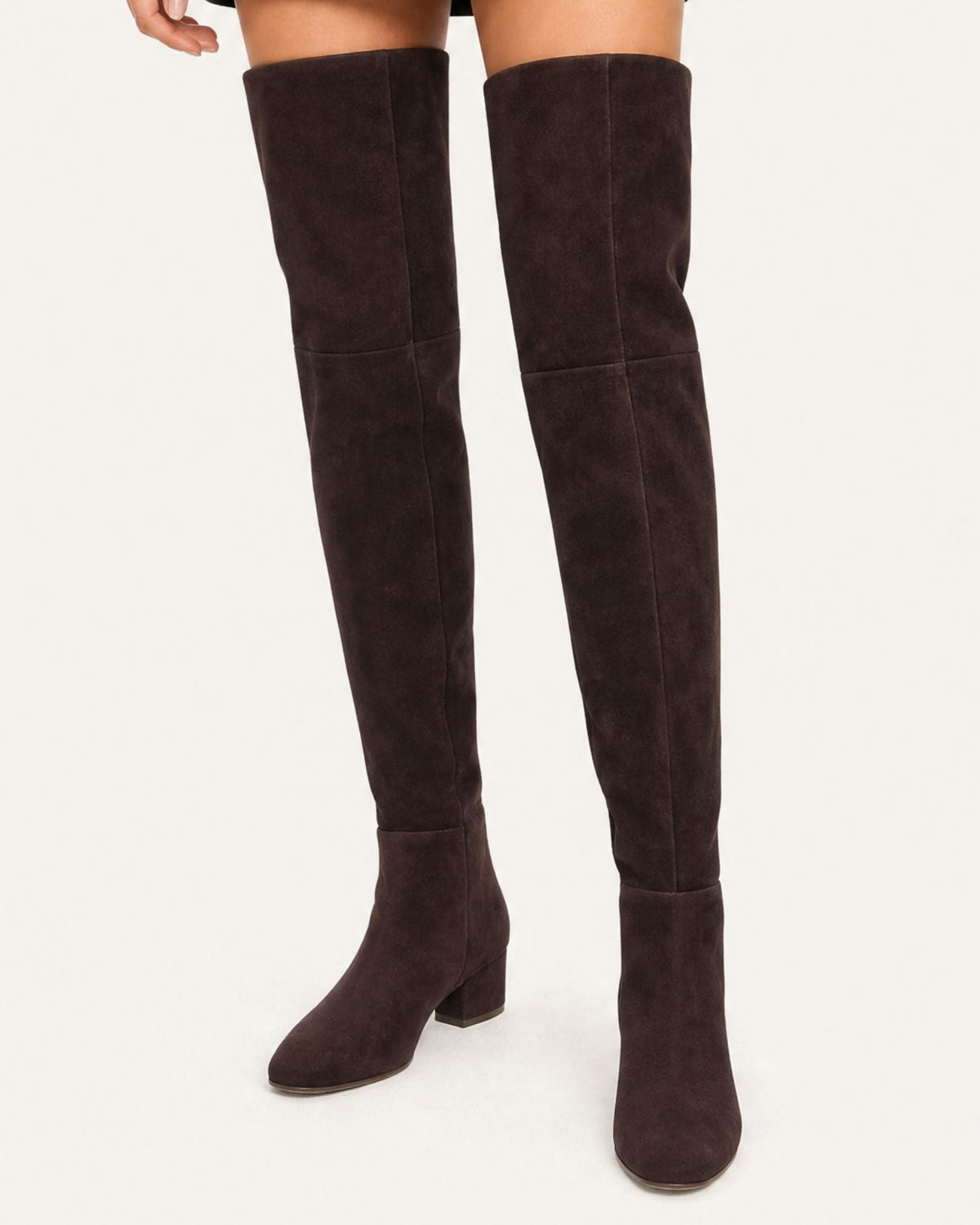 Round Toe 4cm Low Heel Over-the-Knee Suede Boots – view 14