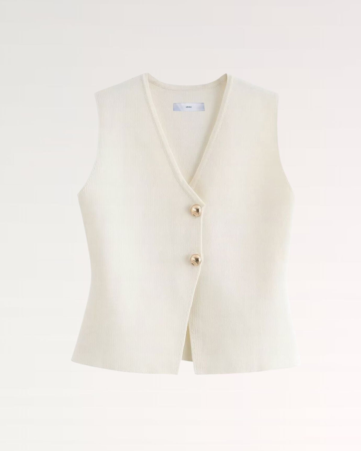 Marbella Fitted Lightweight Knitted Vest Top with Ribbed Hem