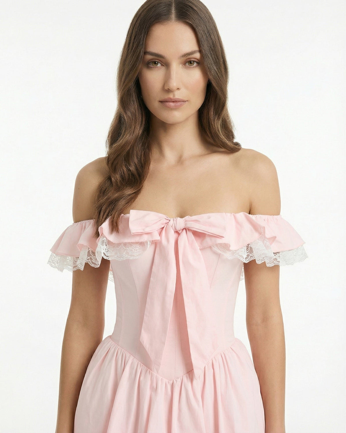 Frenchie Printed Cotton Tiered Ruffle Princess Dress – Pink – view 5