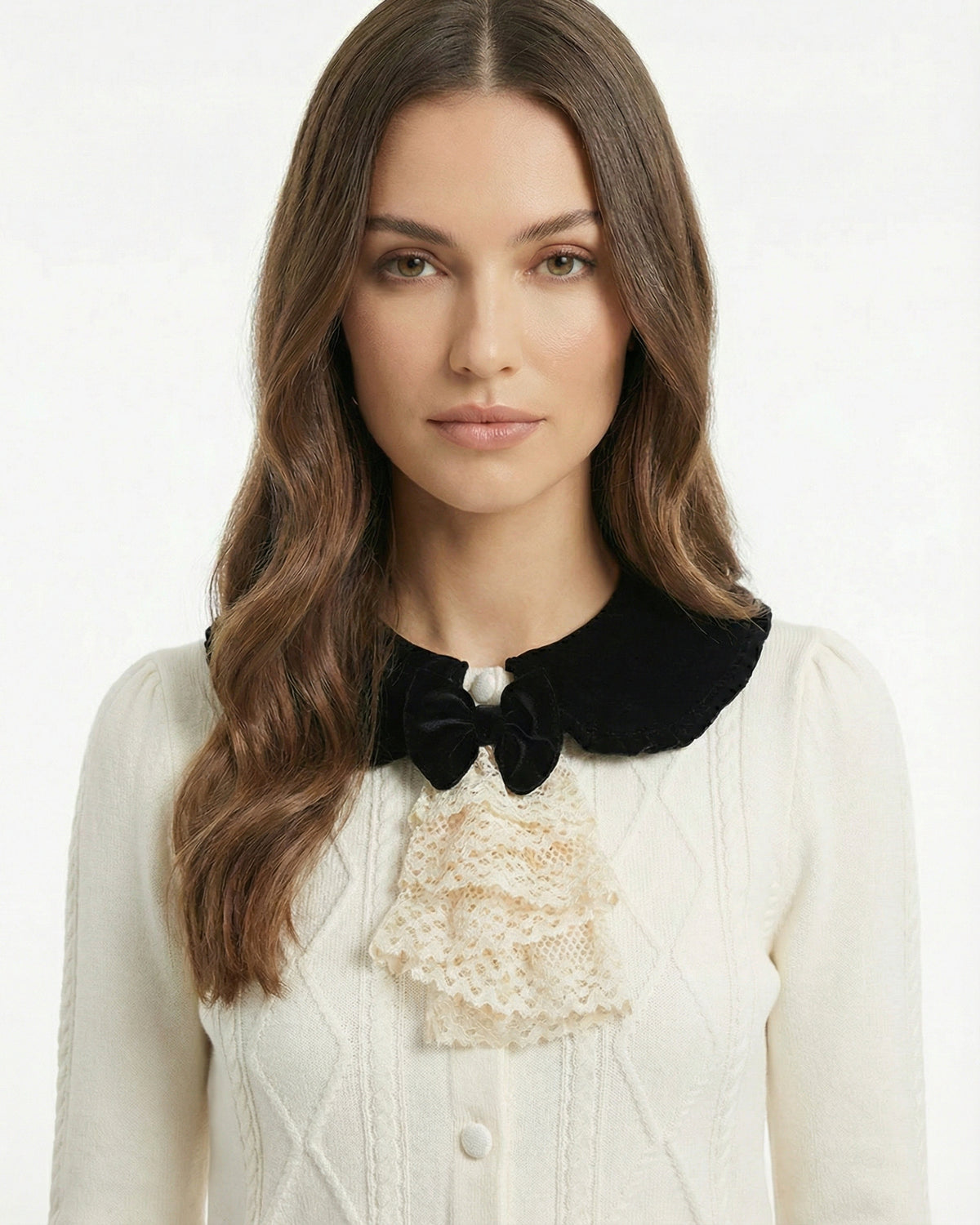 NYC Wool Blend Textured Knit Cardigan with Velvet Sheen