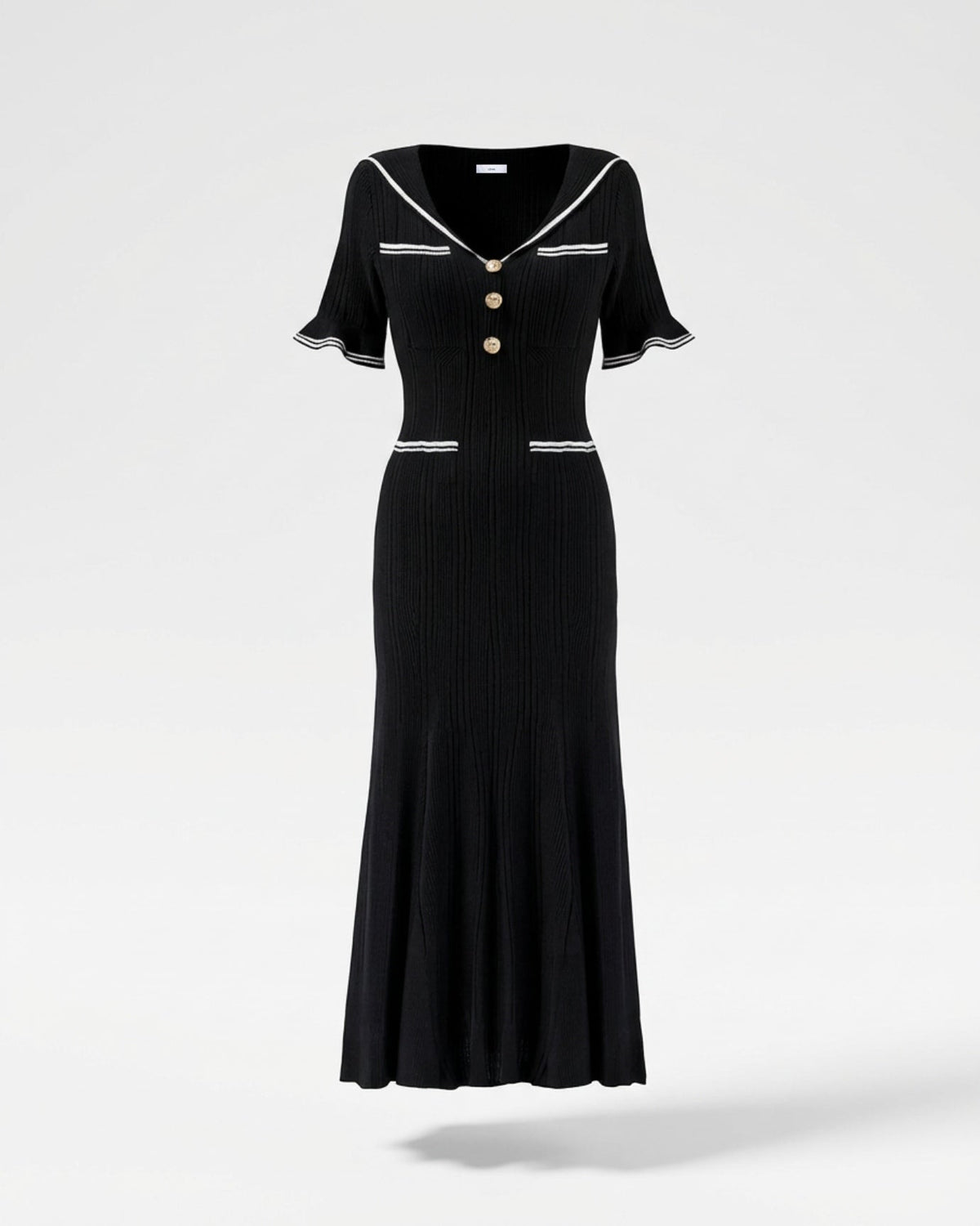 Mile Viscose Blend Knit Dress with Statement Collar