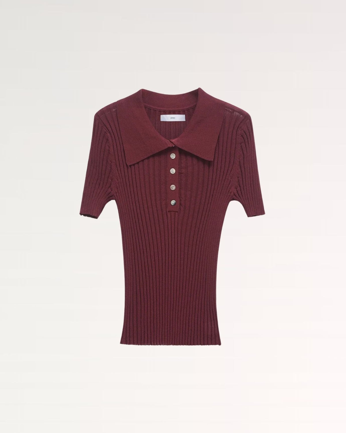 Mariah Textured Knit Polo Jumper with Tonal Buttons