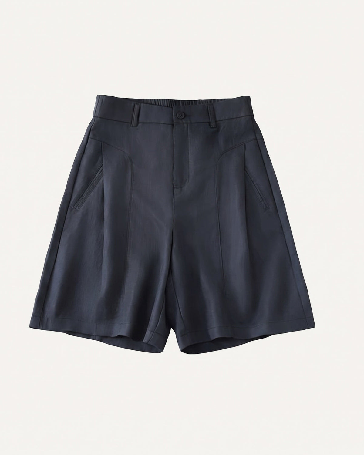 Milano Mid Rise Tailored Cotton and Linen Shorts
