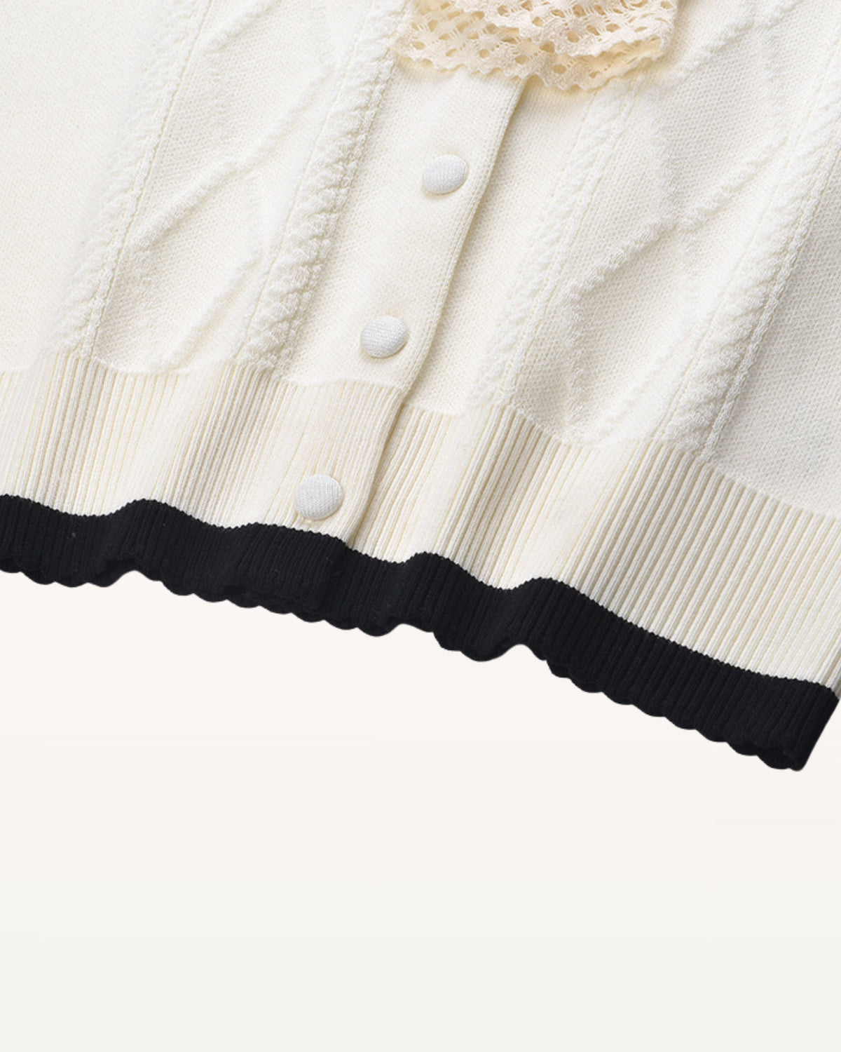 NYC Wool Blend Textured Knit Cardigan with Velvet Sheen – view 7