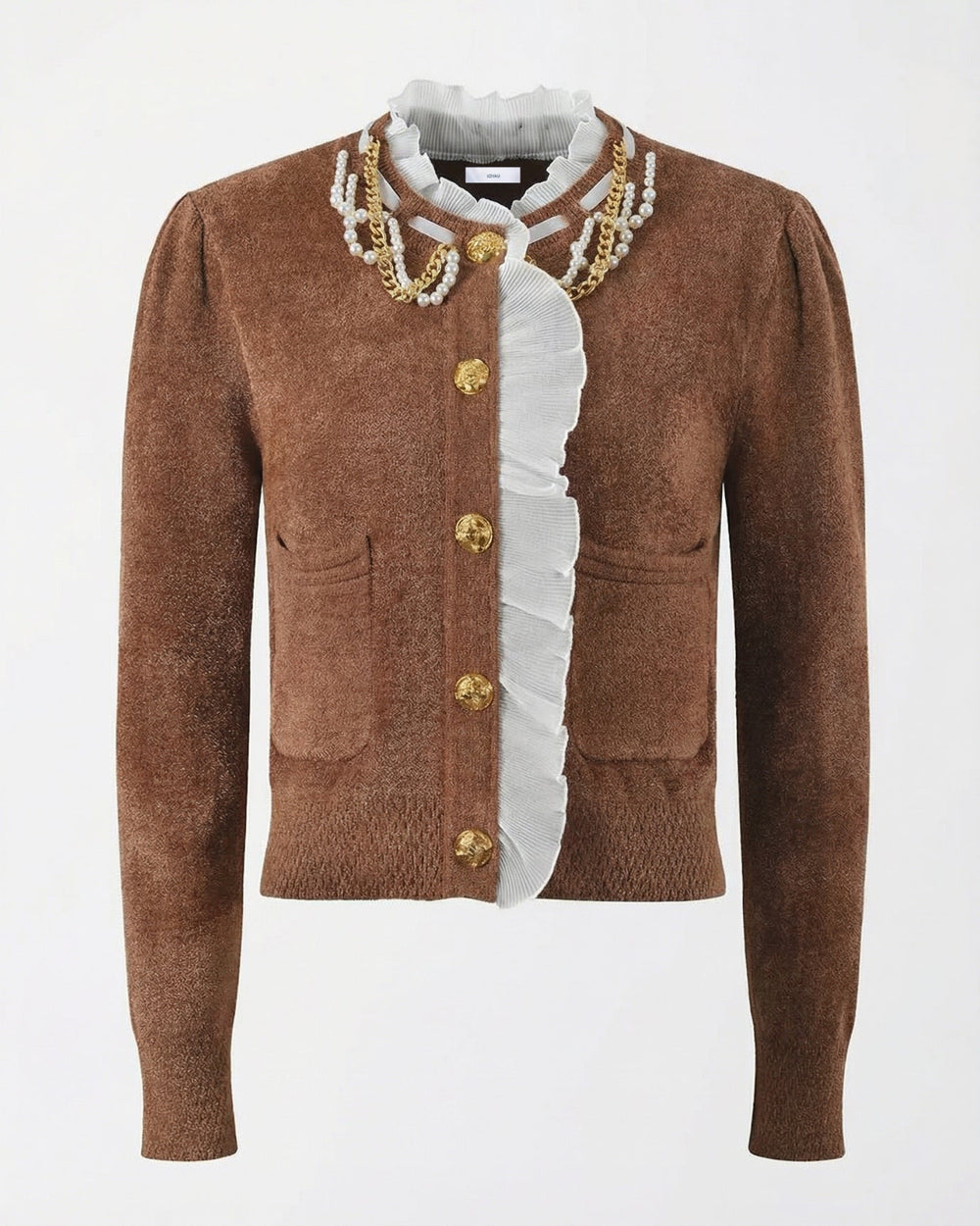 Pearl Button Wool Blend Cardigan
