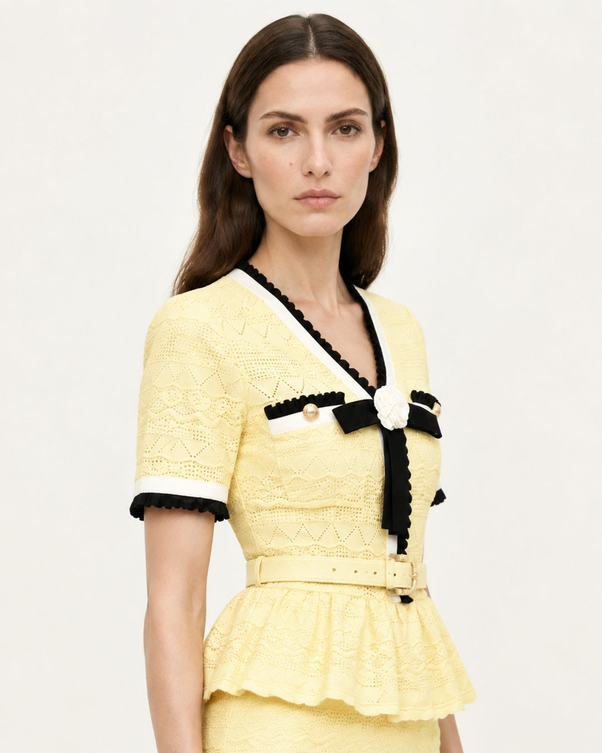 Diva Slim Fit Crew Neck Knit Top and Skirt Two-Piece Set – view 10