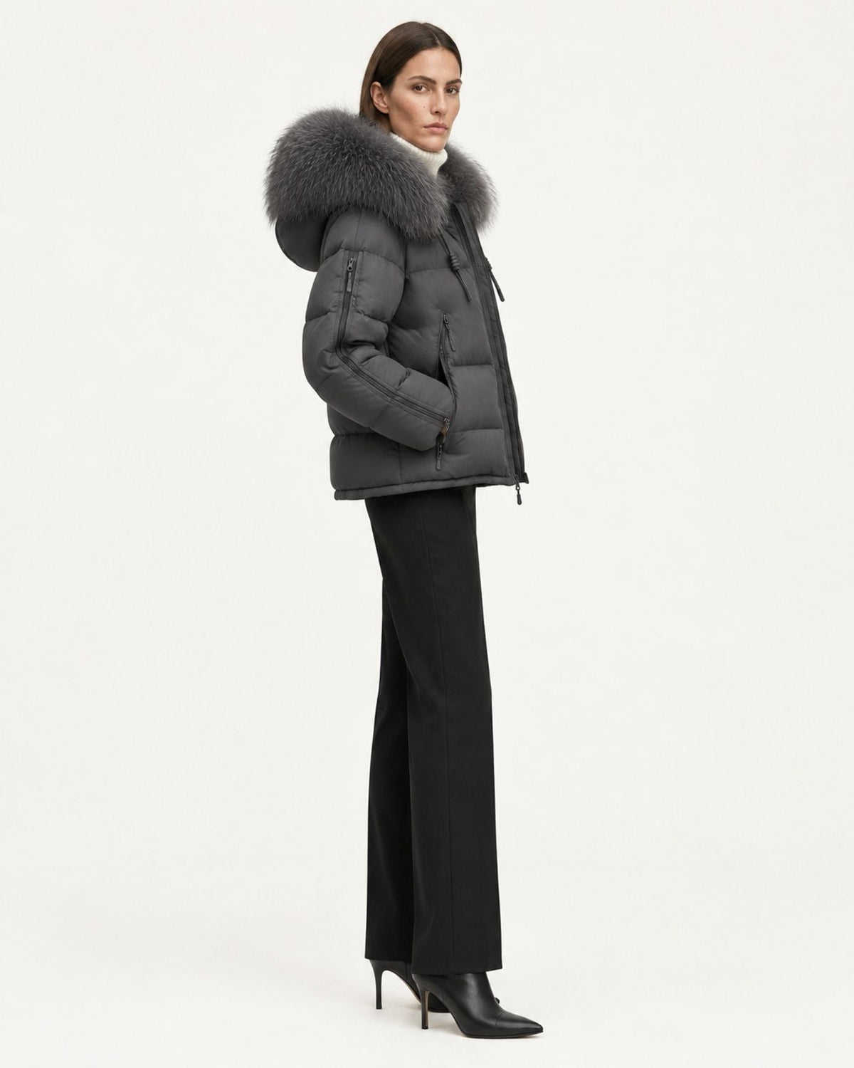 Hooded Duck Down Puffer Coat – view 6