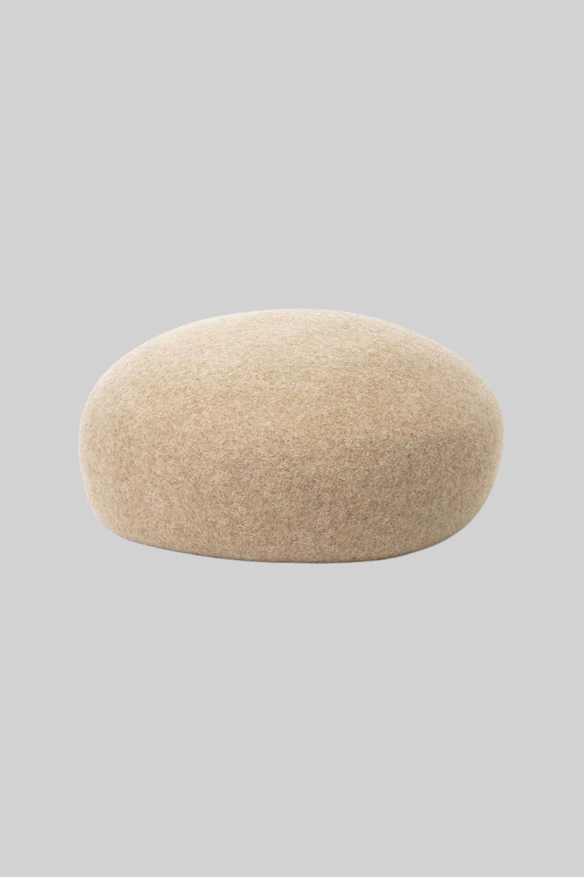 Structured Wool Felt Beret with Adjustable Drawstring – Ivory – view 1