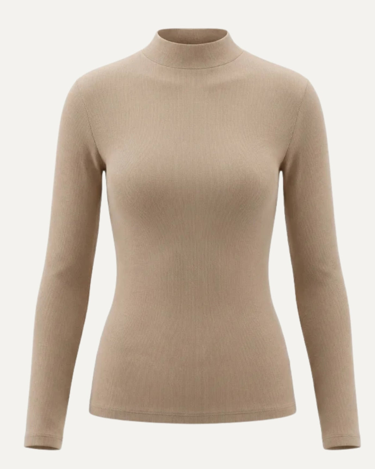 Fleece-Lined Long Sleeve T-Shirt in Tencel, Wool and Silk Blend