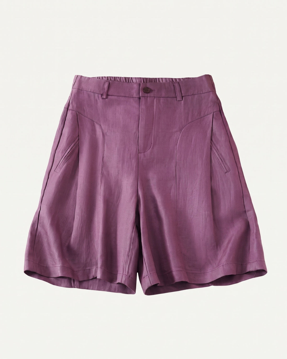 Milano Mid Rise Tailored Cotton and Linen Shorts