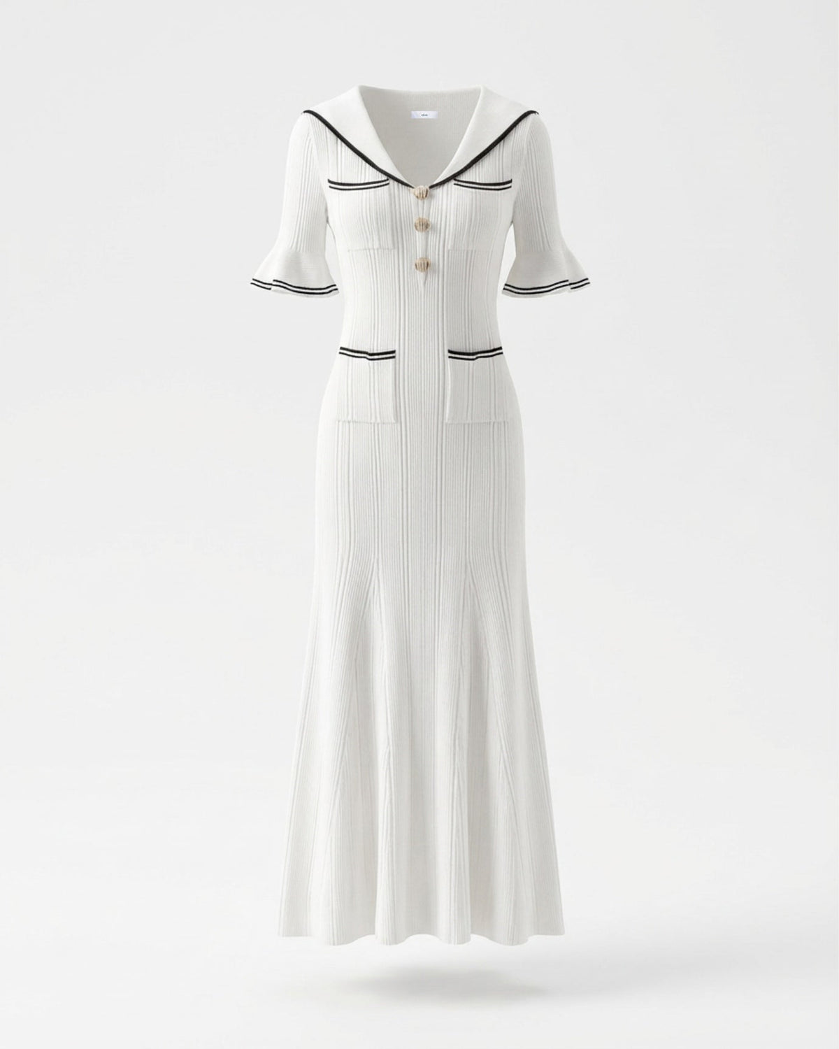 Mile Viscose Blend Knit Dress with Statement Collar