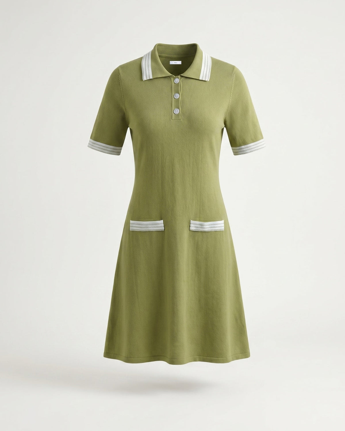 Resort Soft Knitted Tailored Dress – Light Green – view 1