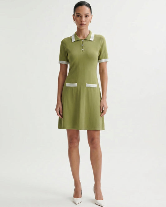 Resort Soft Knitted Tailored Dress – Light Green