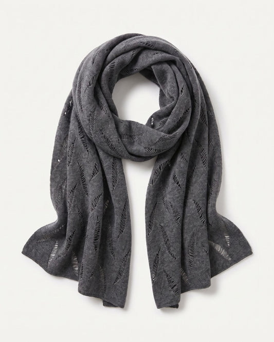 Michi 100% Cashmere Scarf with Nature-Inspired Leaf Design