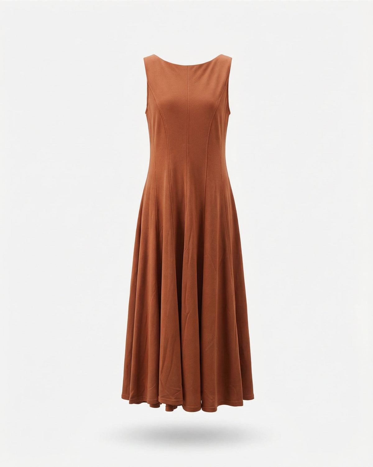 Minimalist Sleeveless Round Neck Cotton Blend Maxi Dress