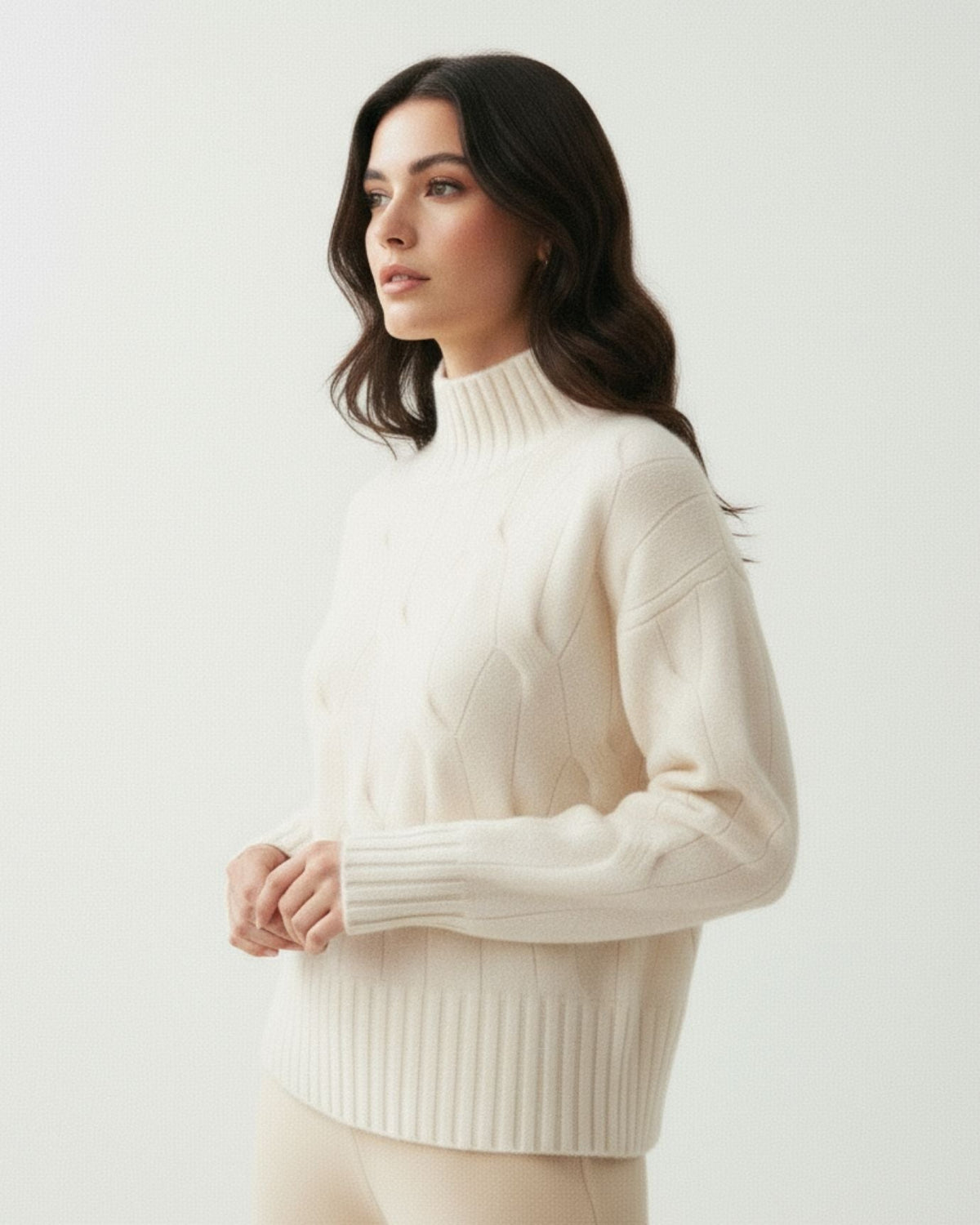 Trenz Braided Pattern 100% Cashmere Knit Jumper