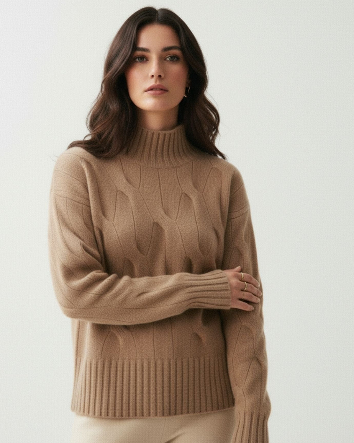 Trenz Braided Pattern 100% Cashmere Knit Jumper