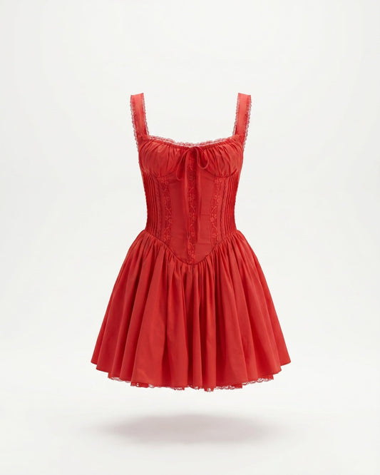 Olivia Lace Strap Sling Neck Stretch Mini Dress