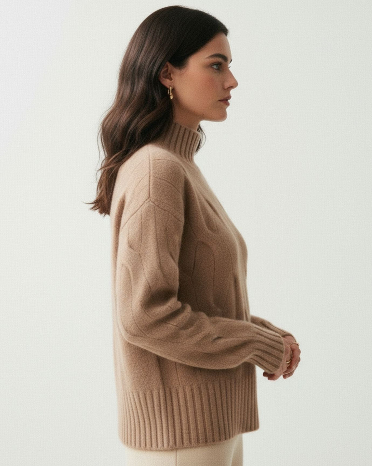 Trenz Braided Pattern 100% Cashmere Knit Jumper – view 4