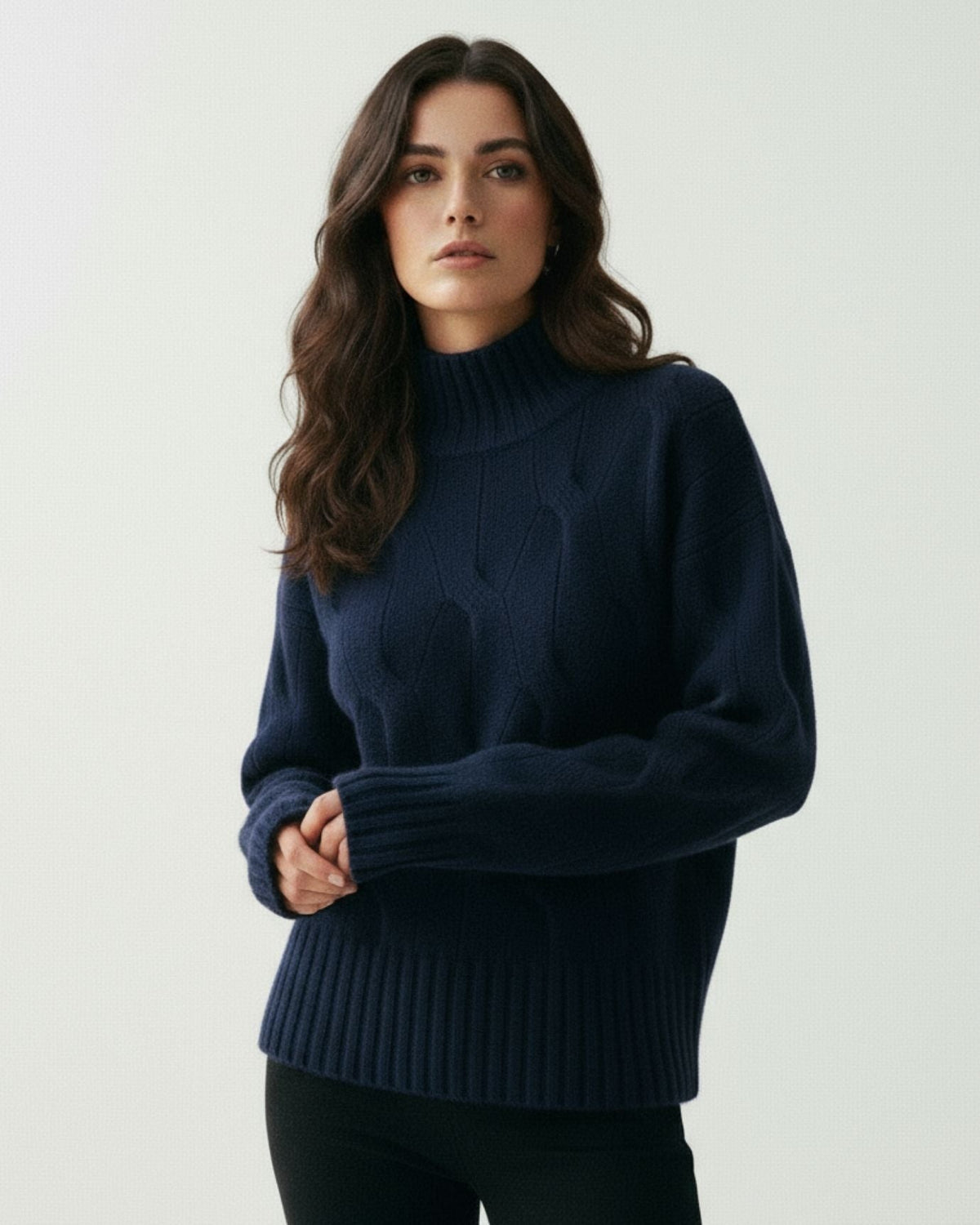 Trenz Braided Pattern 100% Cashmere Knit Jumper