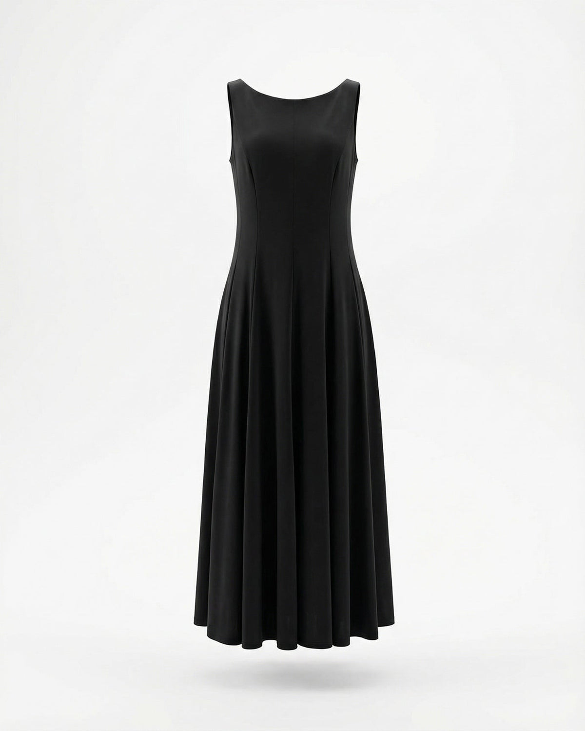 Minimalist Sleeveless Round Neck Cotton Blend Maxi Dress