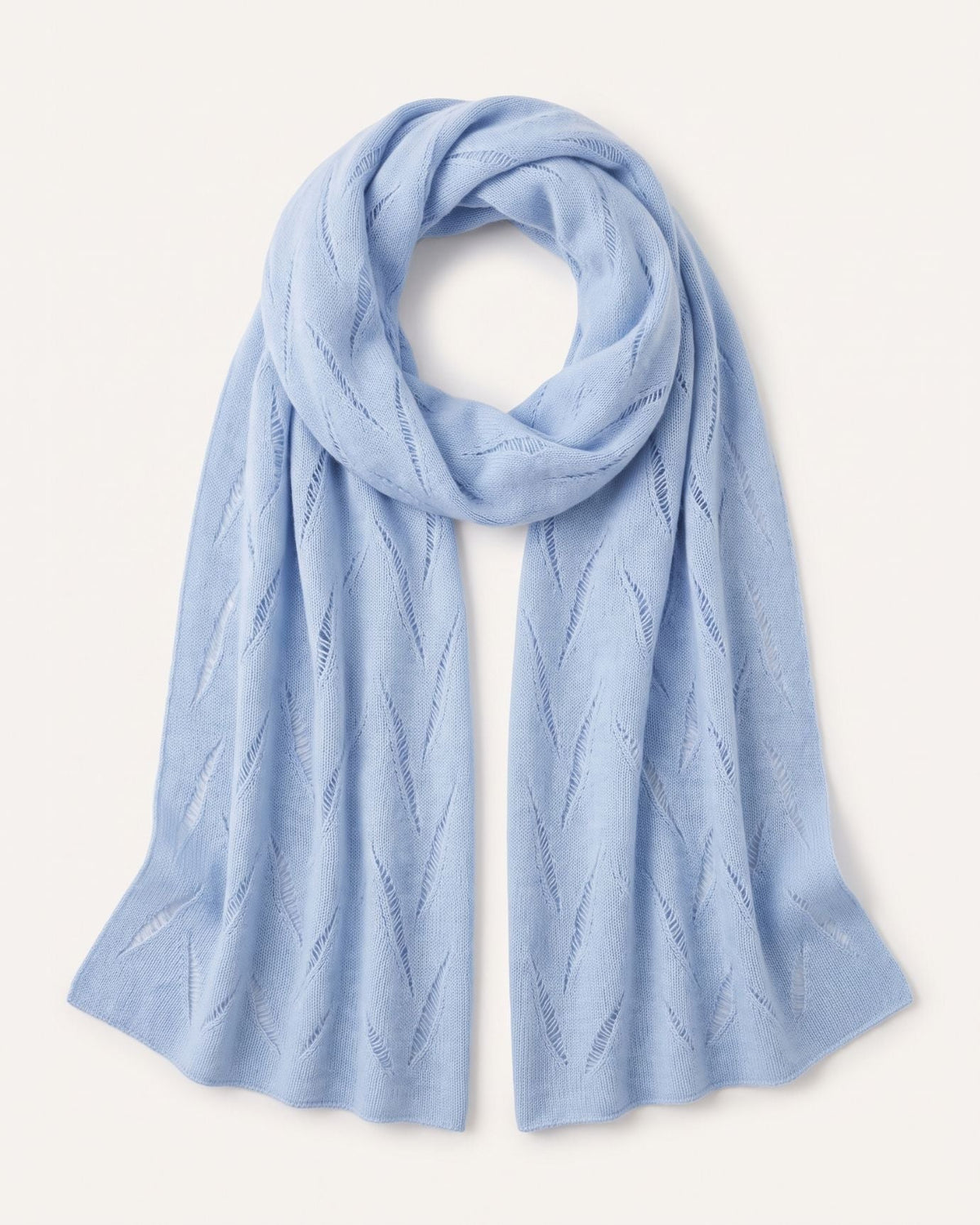 Michi 100% Cashmere Scarf with Nature-Inspired Leaf Design – view 7