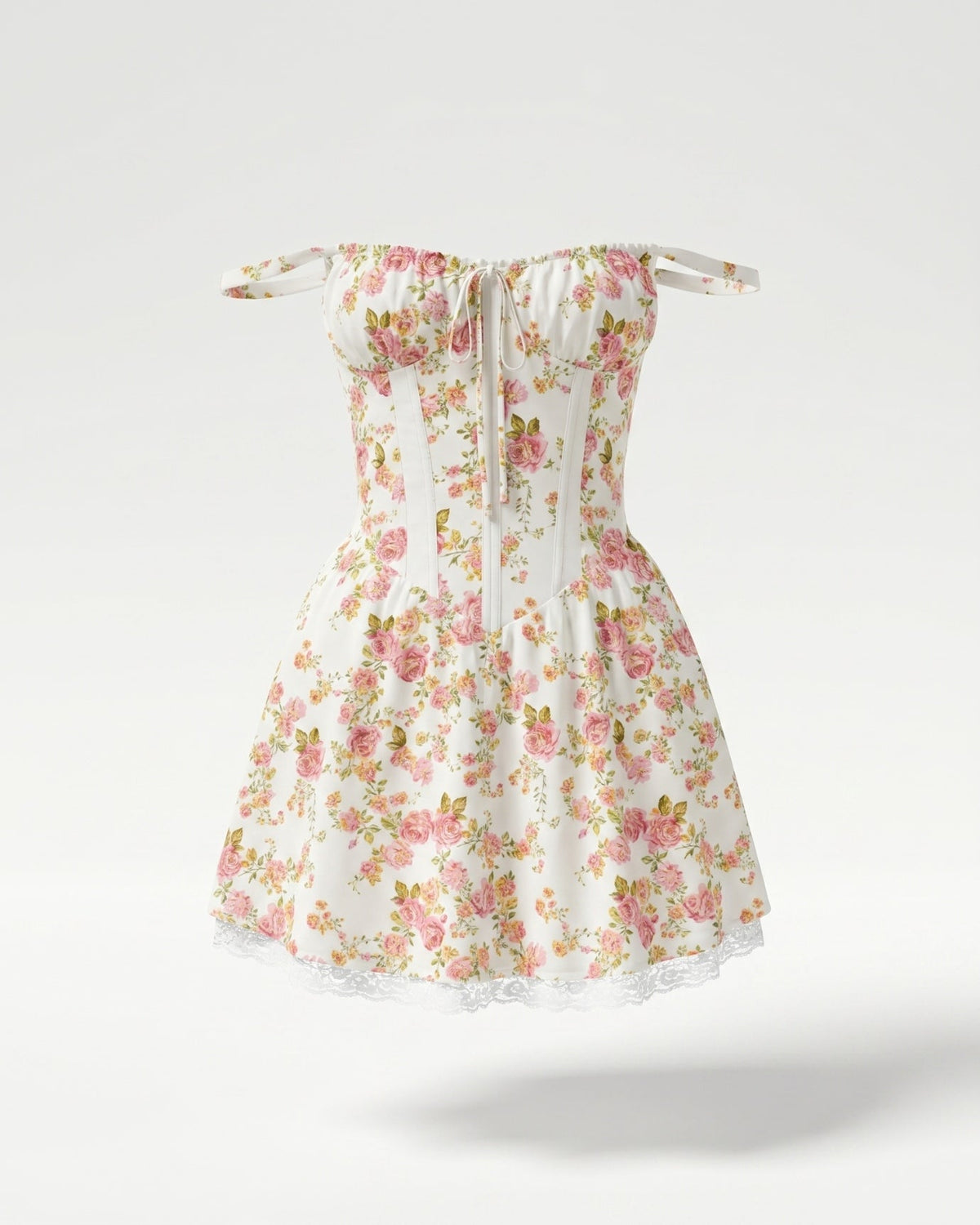 Olivia Lace Strap Sling Neck Stretch Mini Dress