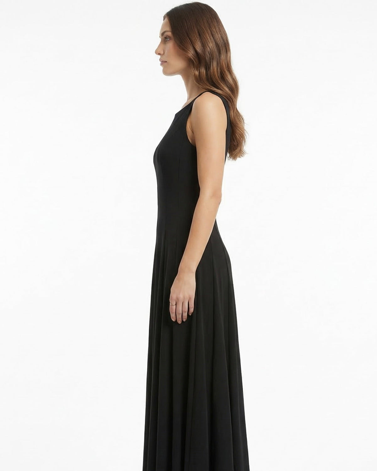 Minimalist Sleeveless Round Neck Cotton Blend Maxi Dress – view 9
