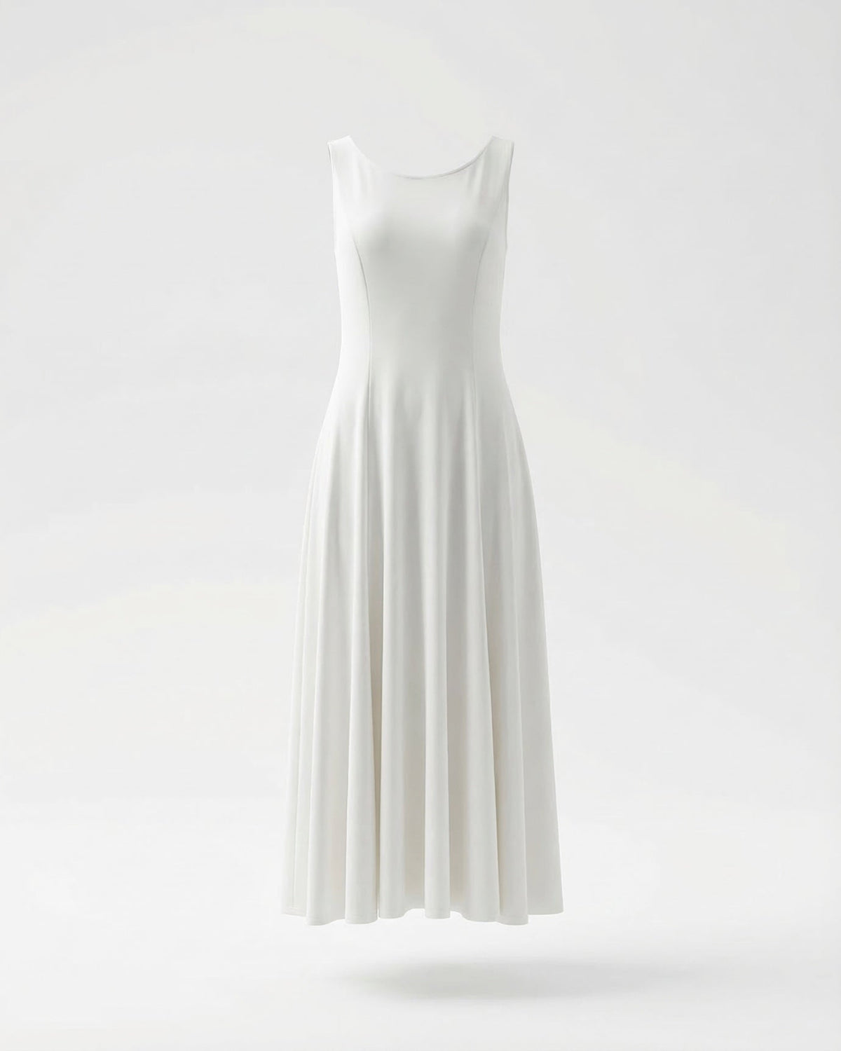 Minimalist Sleeveless Round Neck Cotton Blend Maxi Dress