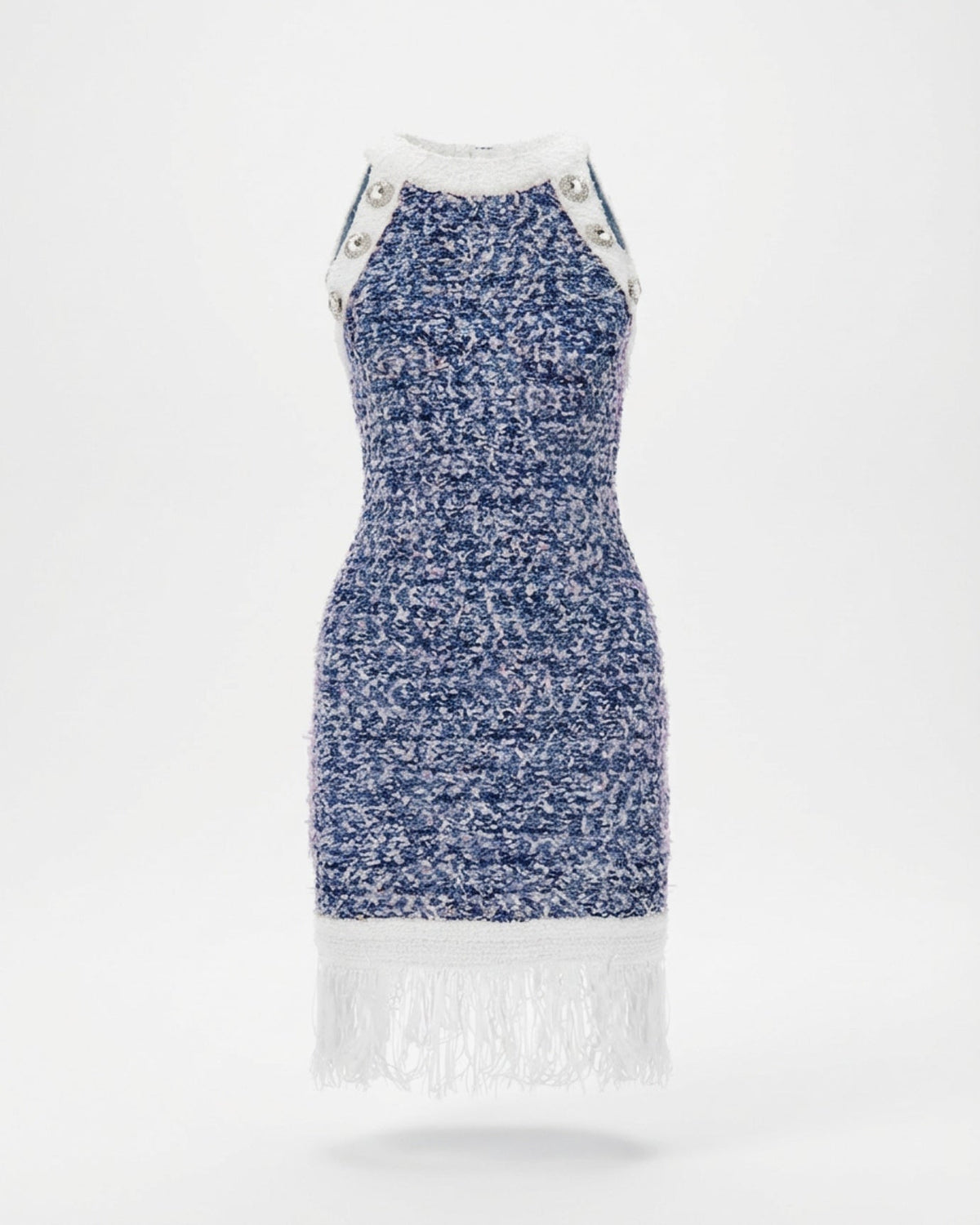 Sommer Viscose Blend Knit Camisole Dress with Delicate Straps – Blue – view 1