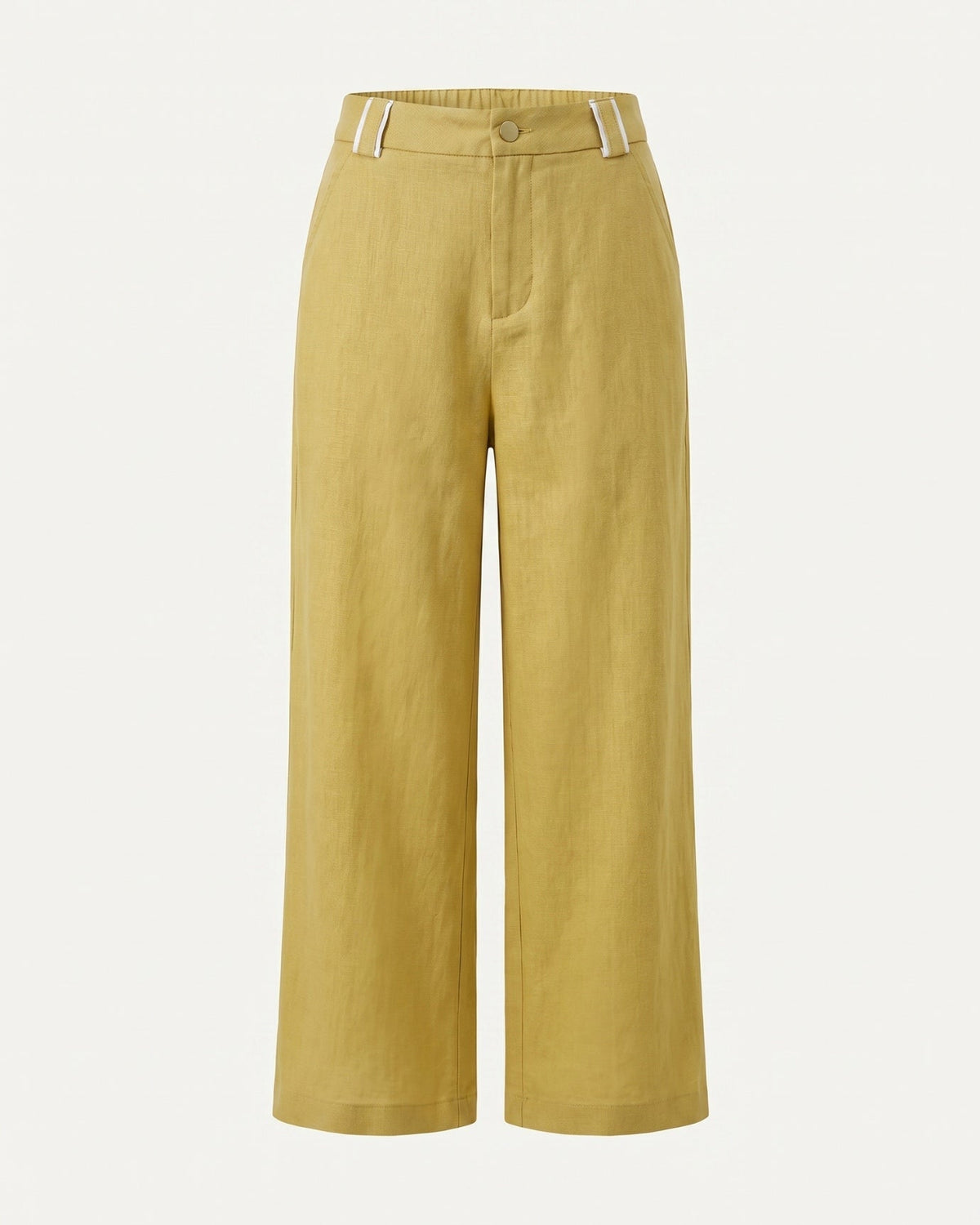 Olivia High Waisted Straight Leg Linen Blend Trousers