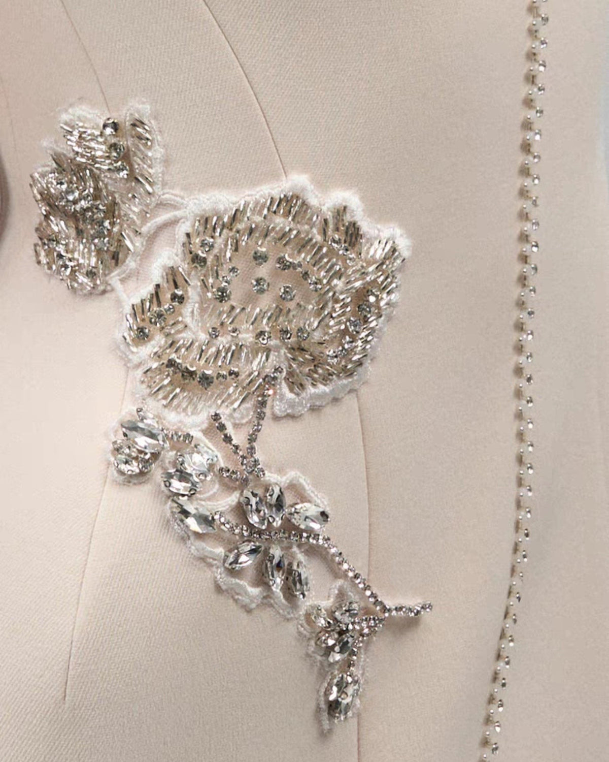 Cindie Handcrafted Beaded Floral Dress – Apricot – view 6