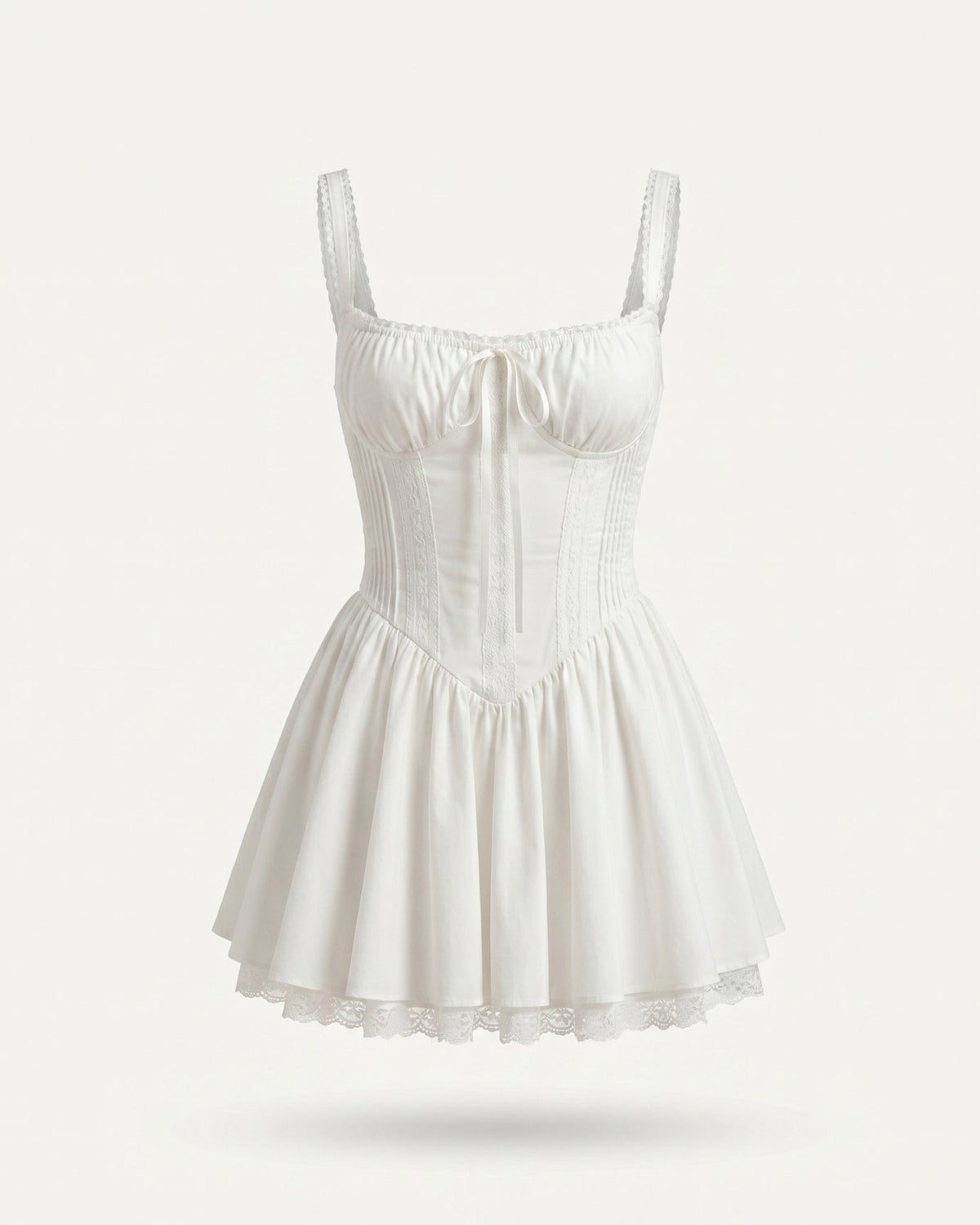 Olivia Lace Strap Sling Neck Stretch Mini Dress