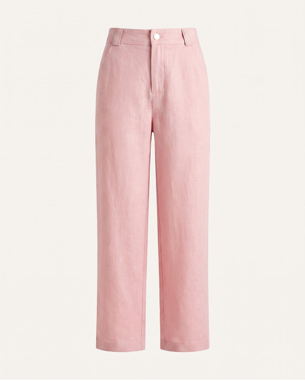 Olivia High Waisted Straight Leg Linen Blend Trousers