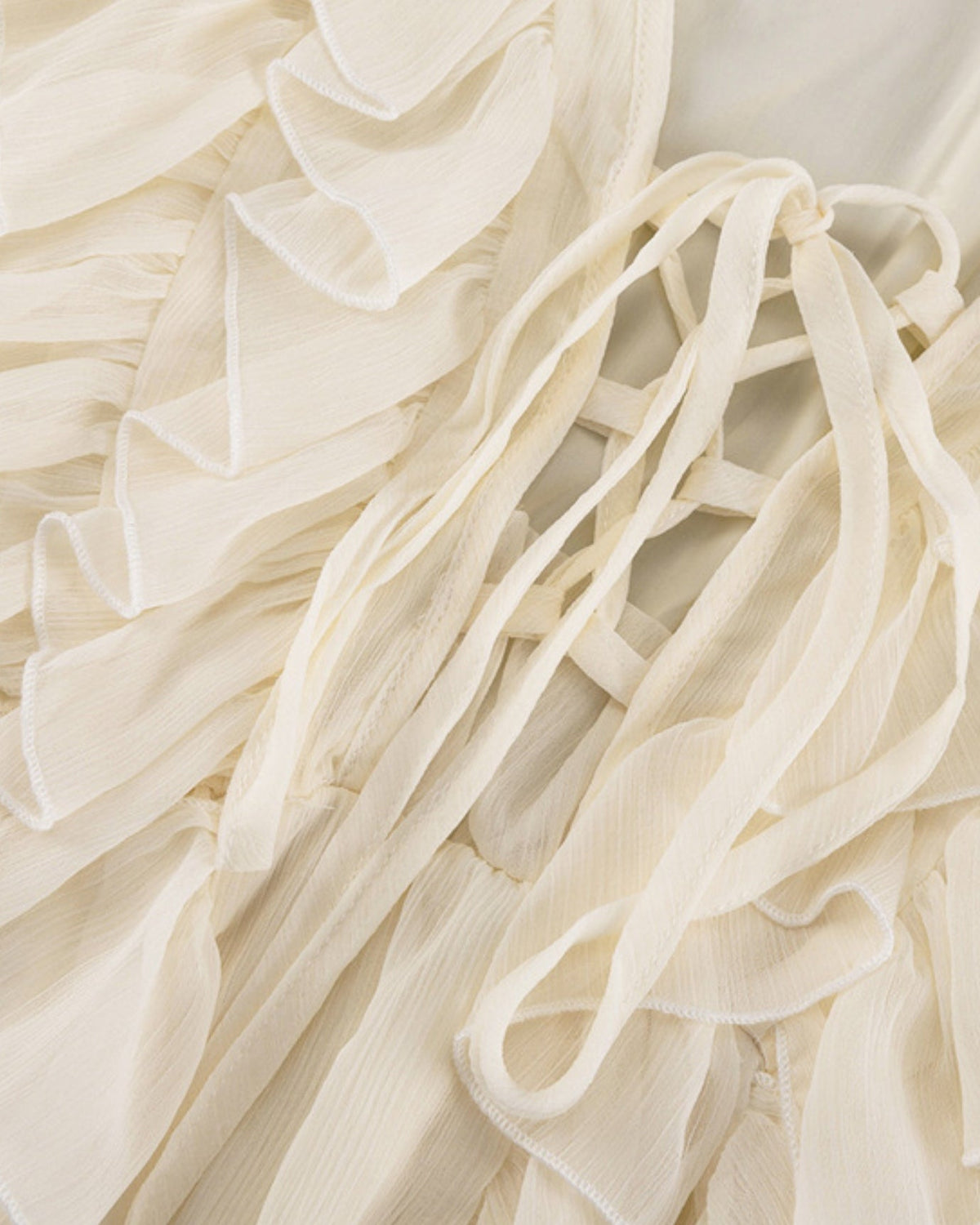 Ruffled Tie Neckline Tailored Day Dress – Apricot