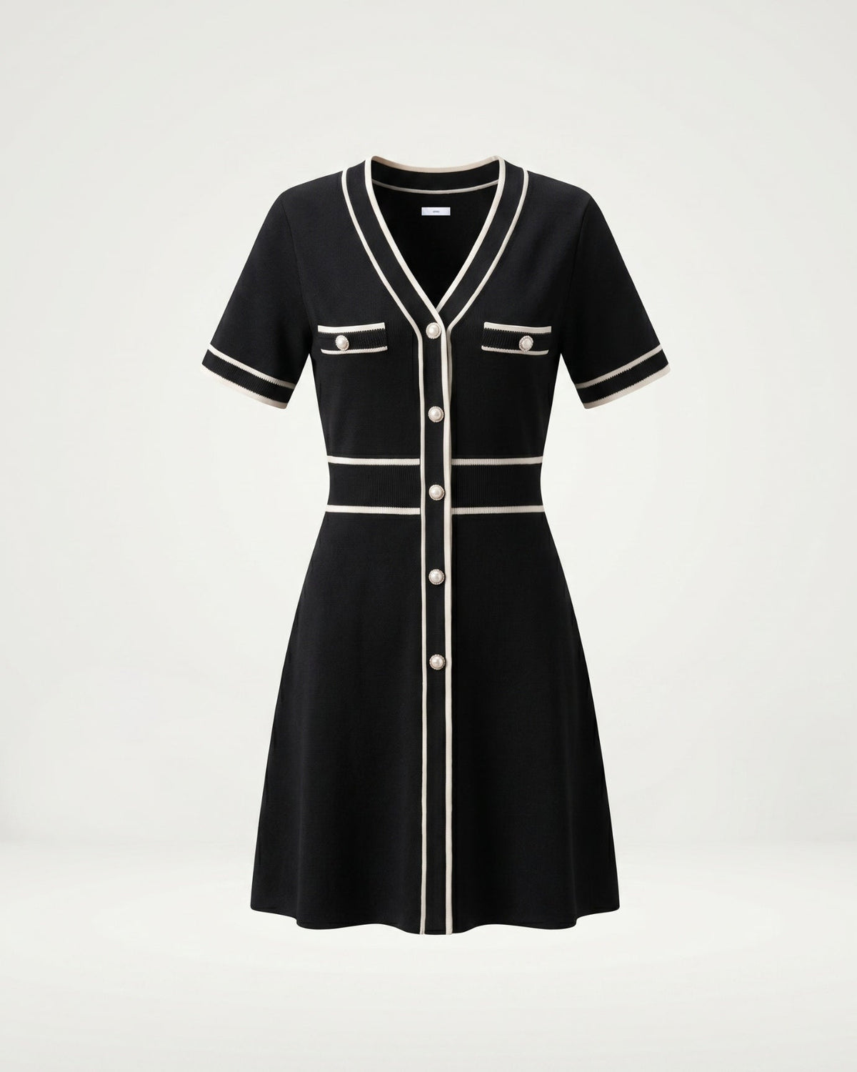 Tailored Viscose Top and Skirt Co-ord Set – Black – view 1