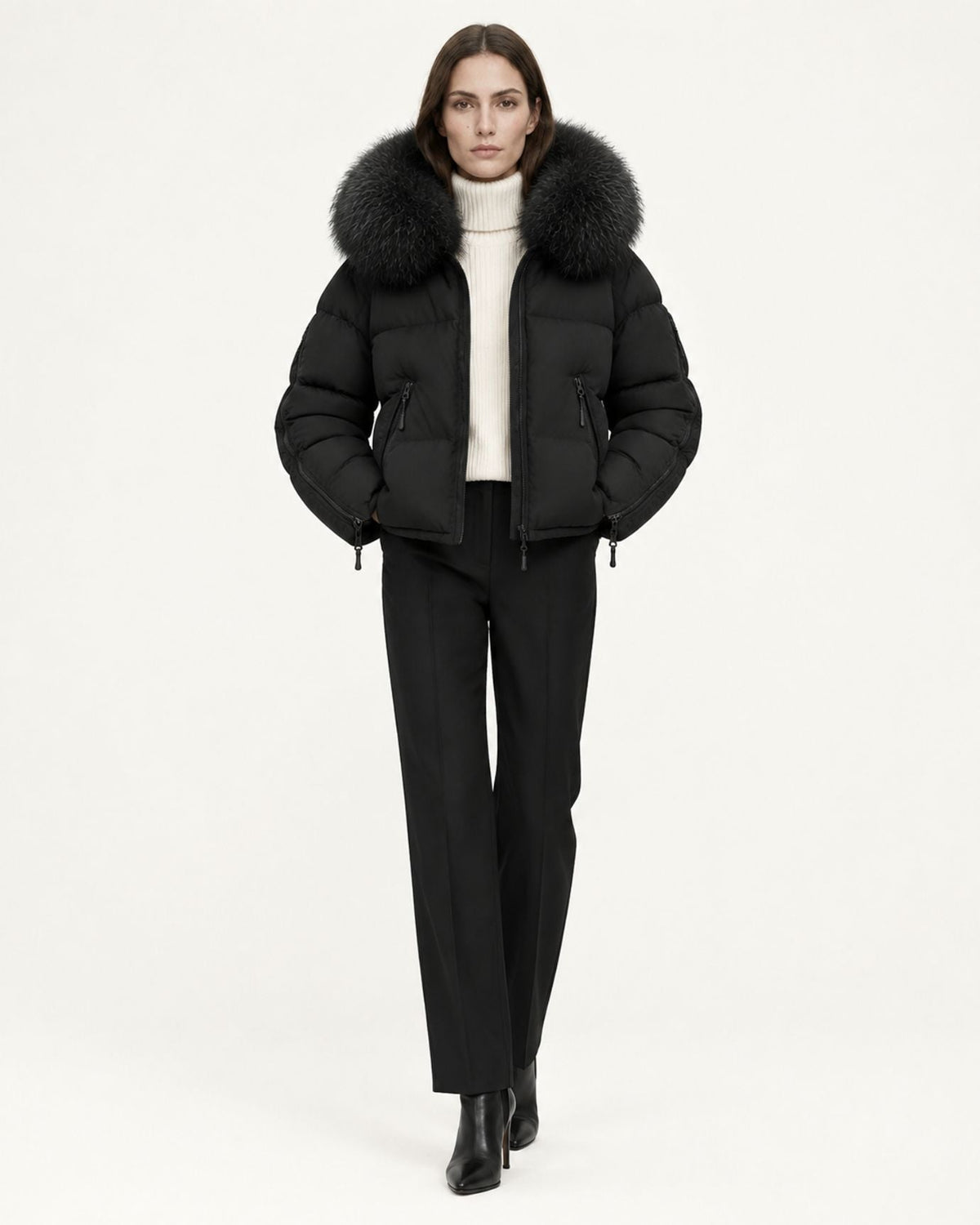 Hooded Duck Down Puffer Coat – view 17