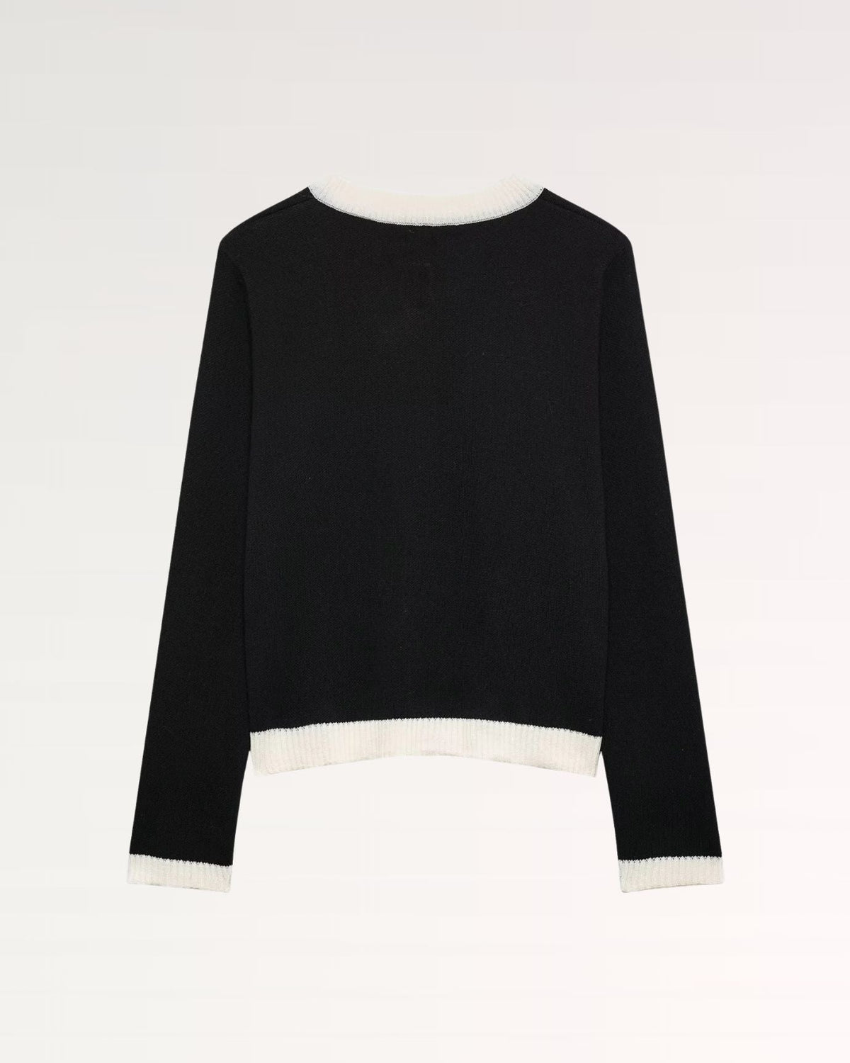 Franziska Slim Fit Ribbed Trim Cardigan with Pearl Buttons
