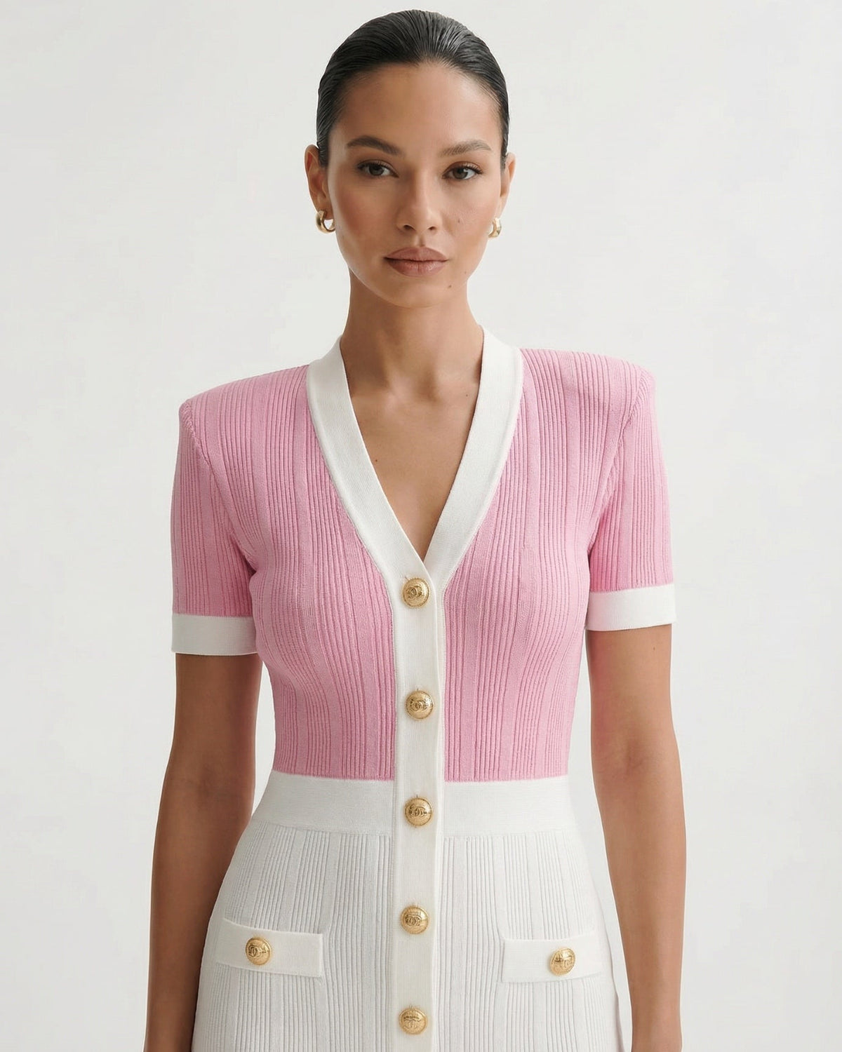 Romy Short Sleeve Viscose Knit Dress with Body-Skimming Fit – view 4